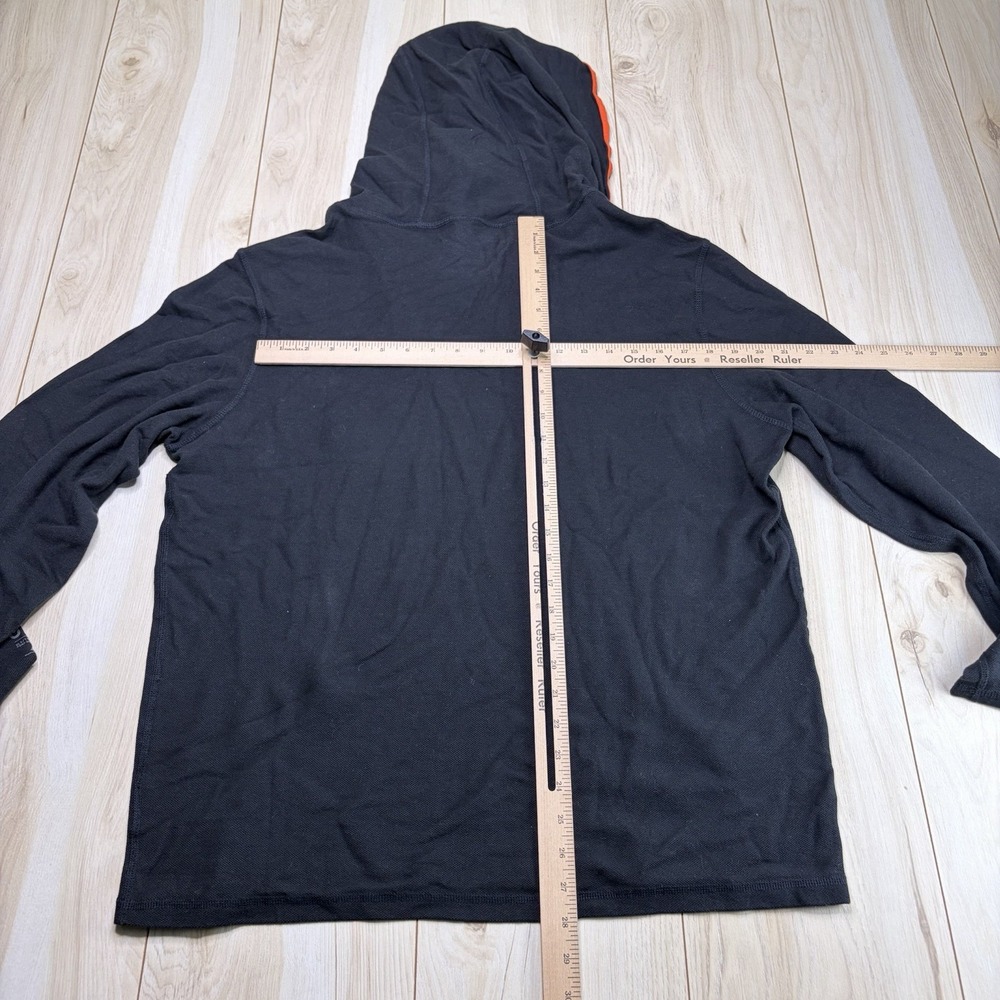RLX Ralph Lauren Men's Pullover Mock Neck Hoodie Black Orange Trim Size Large - Picture 13 of 16